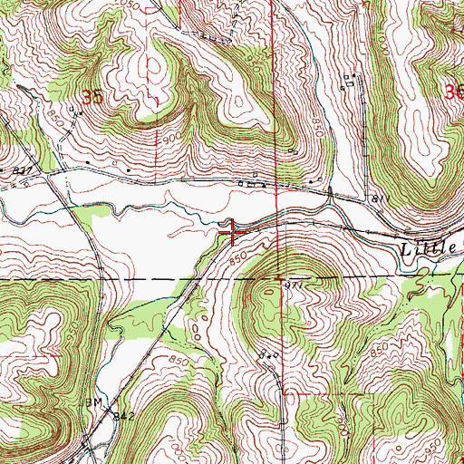Topographic Map of Hogans Branch, IA