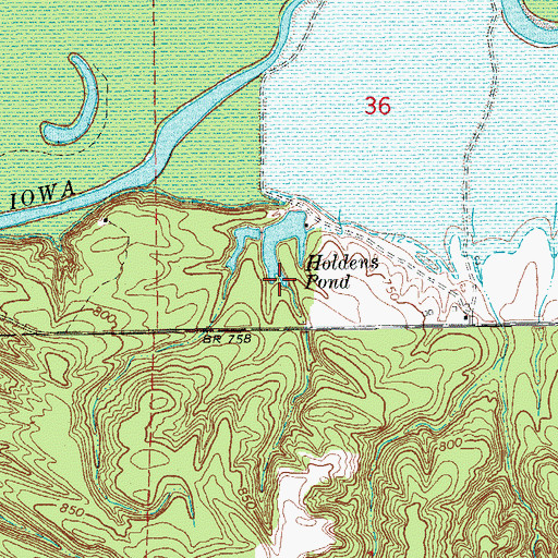 Topographic Map of Holdens Pond, IA