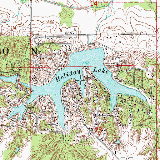Topographic Map of Holiday Lake, IA