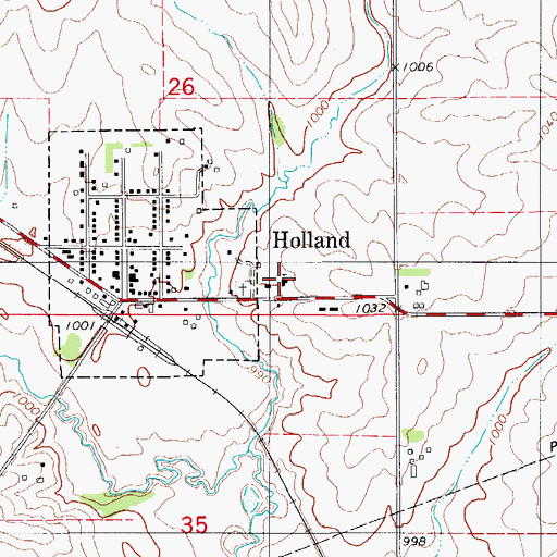 Topographic Map of Holland Reformed Church, IA