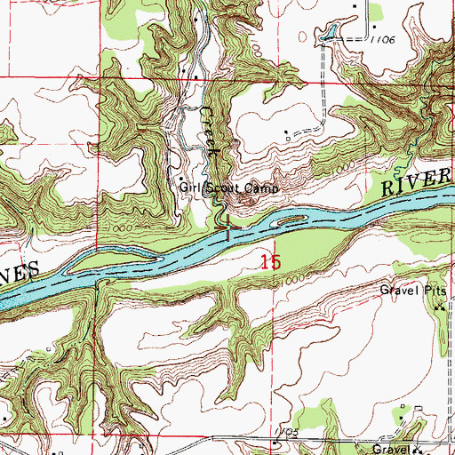 Topographic Map of Holliday Creek, IA