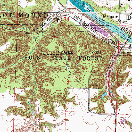 Topographic Map of Holst State Forest, IA