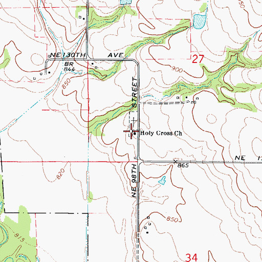 Topographic Map of Holy Cross Church, IA
