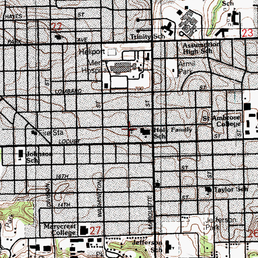 Topographic Map of Holy Family Church, IA