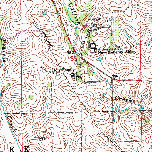 Topographic Map of Holy Family Church, IA
