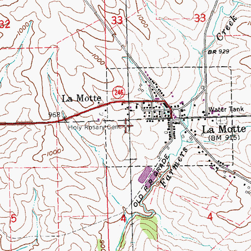 Topographic Map of Holy Rosary Cemetery, IA