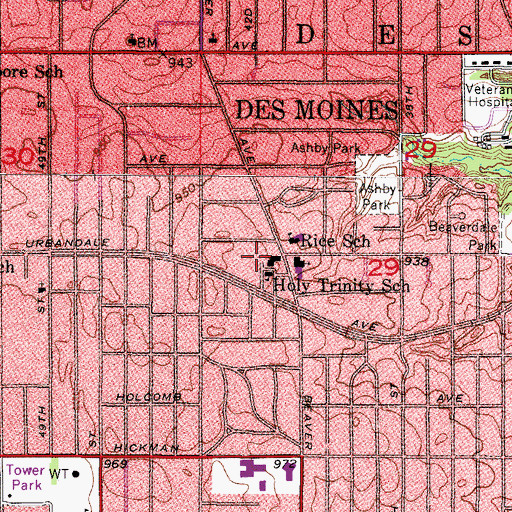 Topographic Map of Holy Trinity Catholic School, IA