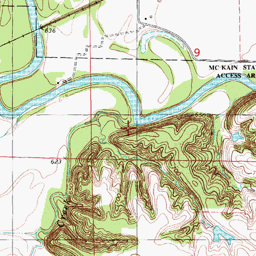 Topographic Map of Honey Creek, IA