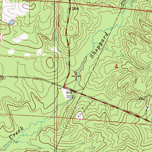 Topographic Map of Sheppard Branch, AR