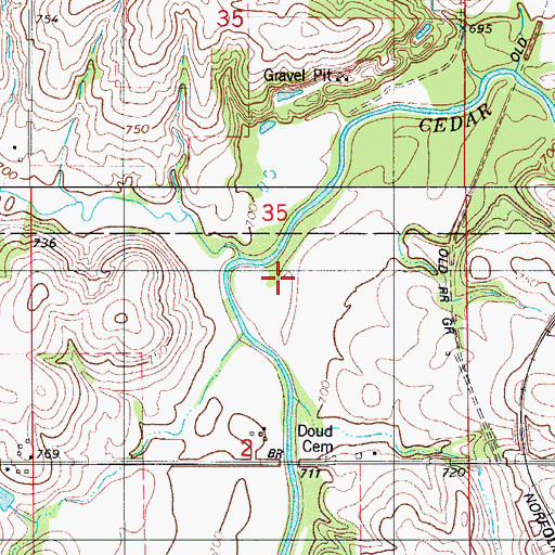 Topographic Map of Honey Creek, IA
