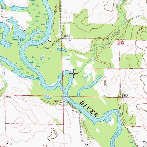 Topographic Map of Honey Creek, IA