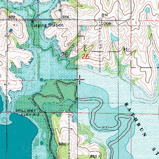Topographic Map of Honey Creek, IA