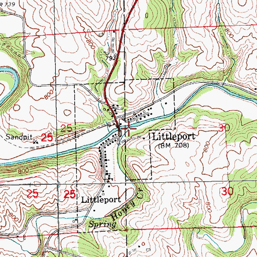 Topographic Map of Honey Creek, IA