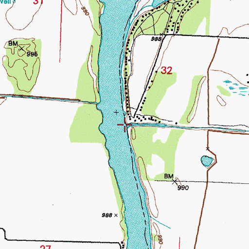 Topographic Map of Honey Creek, IA