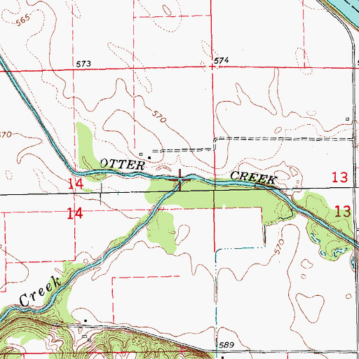 Topographic Map of Honey Creek, IA