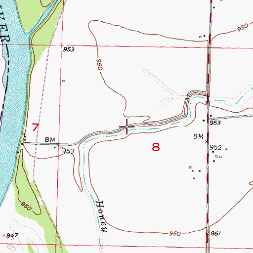 Topographic Map of Honey Slough, IA