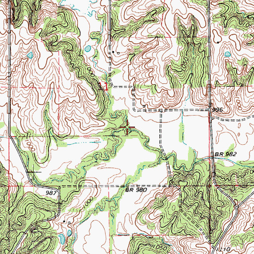 Topographic Map of Hoosier Creek, IA