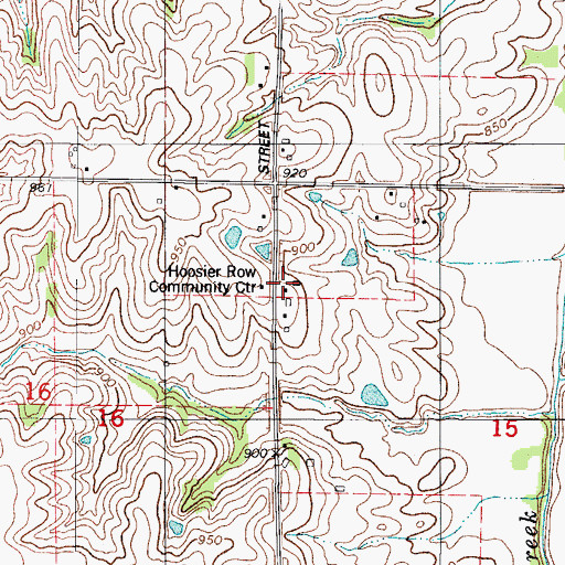 Topographic Map of Hoosier Row School, IA