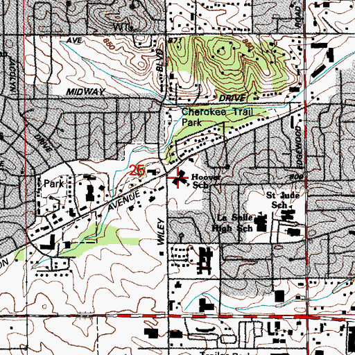 Topographic Map of Hoover Elementary School, IA