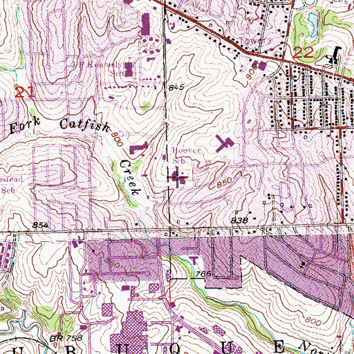 Topographic Map of Hoover Elementary School, IA