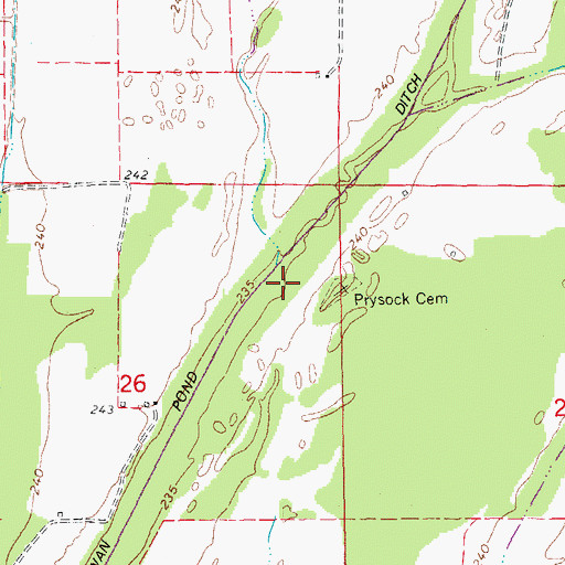Topographic Map of Swan Pond Ditch, AR