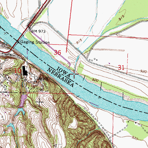 Topographic Map of Horse Creek, IA