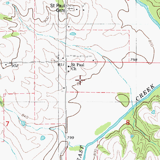 Topographic Map of Horstman School, IA
