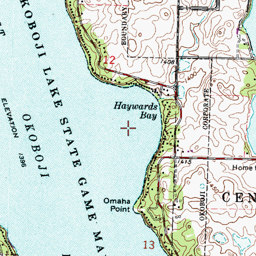 Topographic Map of Howards Bay, IA