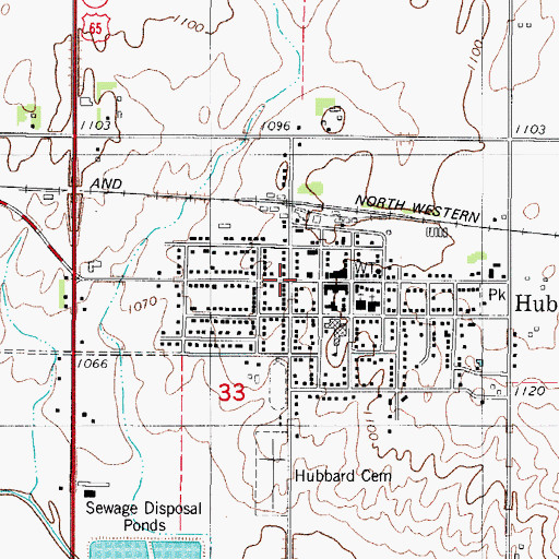 Topographic Map of Hubbard, IA