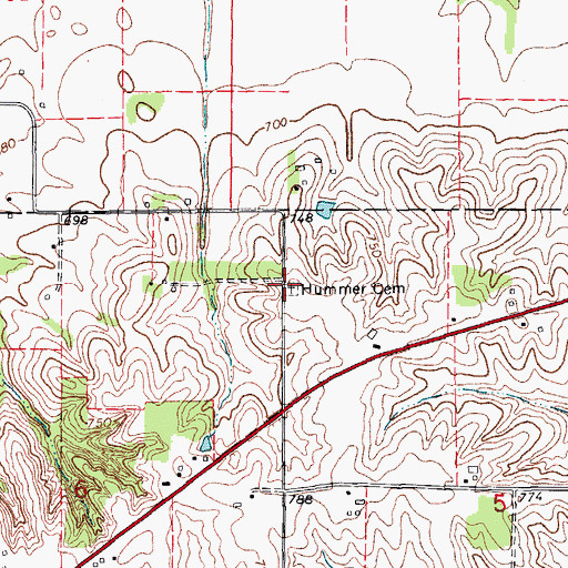 Topographic Map of Hummer Cemetery, IA