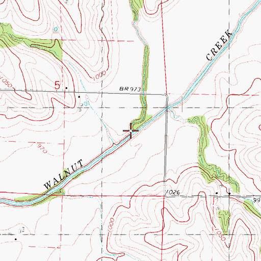 Topographic Map of Hunter Branch, IA