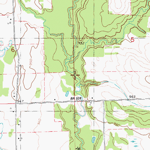 Topographic Map of Hunter Creek, IA