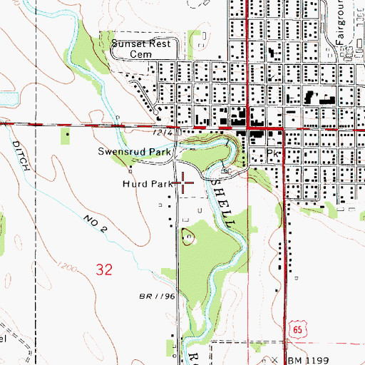 Topographic Map of Hurd Park, IA