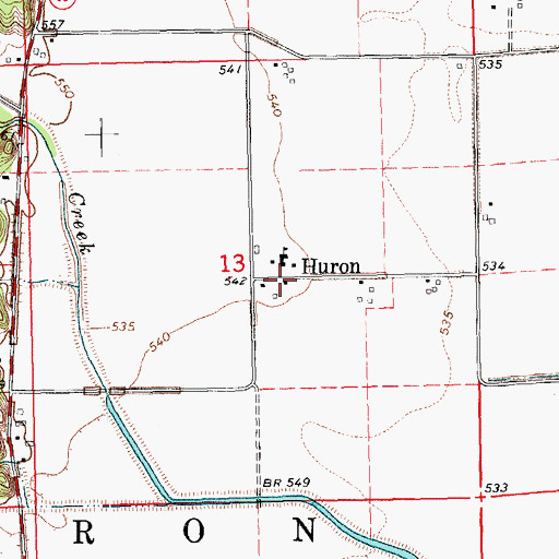 Topographic Map of Huron, IA