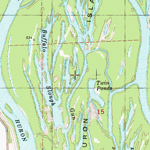 Topographic Map of Huron Island, IA