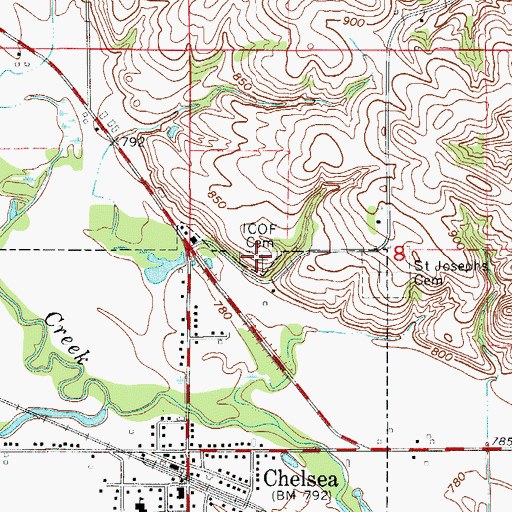 Topographic Map of Independent Order of Odd Fellows Cemetery, IA
