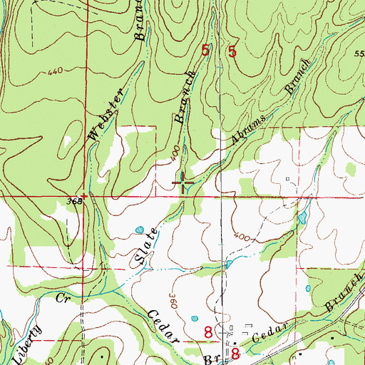 Topographic Map of Abrams Branch, AR