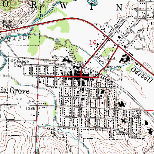 Topographic Map of Ida Grove, IA