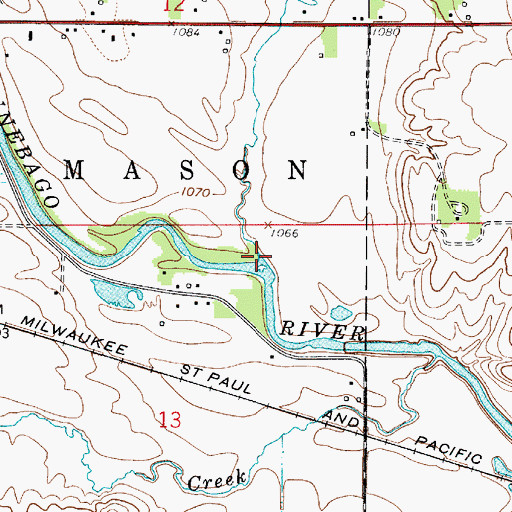 Topographic Map of Ideal Creek, IA