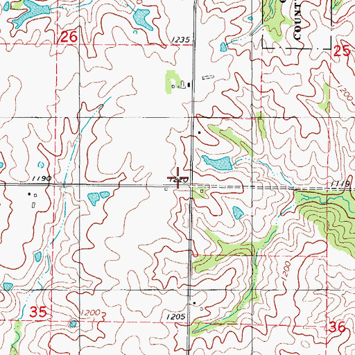 Topographic Map of Immanuel Church, IA