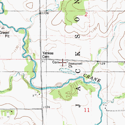 Topographic Map of Immanuel Lutheran Cemetery, IA