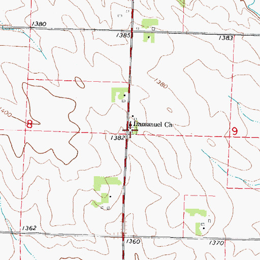 Topographic Map of Immanuel Reformed Cemetery, IA