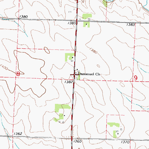 Topographic Map of Immanuel Reformed Church, IA