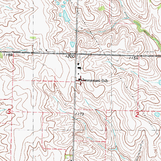 Topographic Map of Immanuel School, IA
