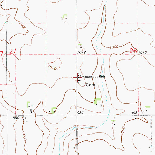 Topographic Map of Community Lutheran School - Klinger, IA