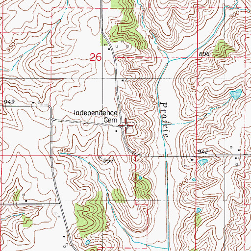 Topographic Map of Independence Cemetery, IA