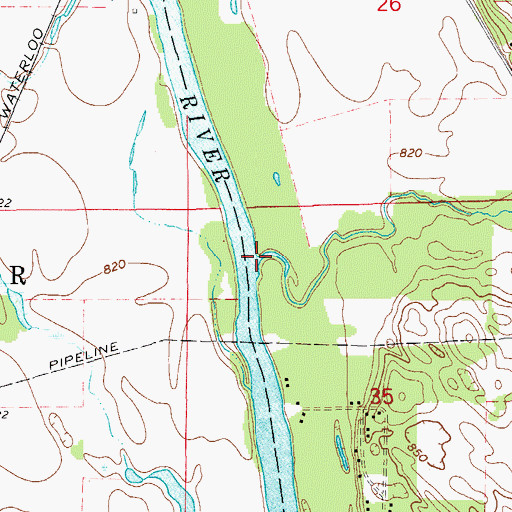 Topographic Map of Indian Creek, IA