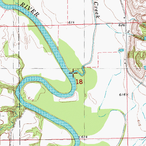 Topographic Map of Indian Creek, IA