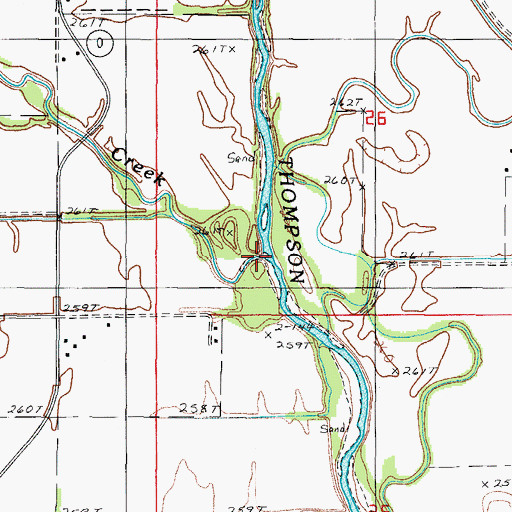Topographic Map of Indian Creek, MO