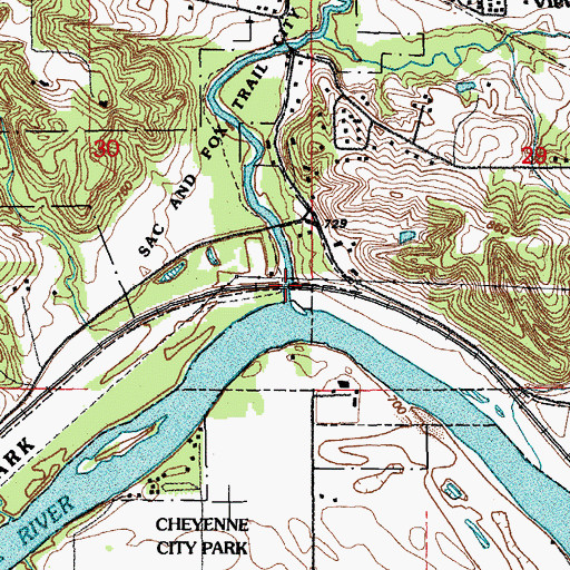 Topographic Map of Indian Creek, IA